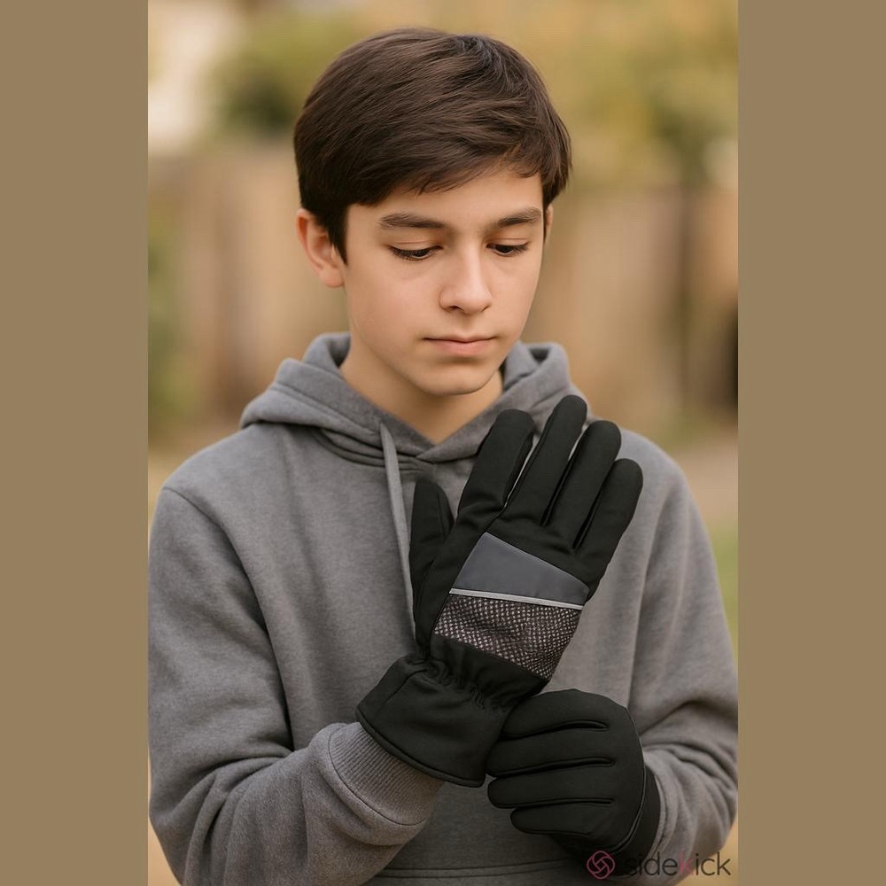 Unisex Unbranded Gloves 8-16 Black Gray